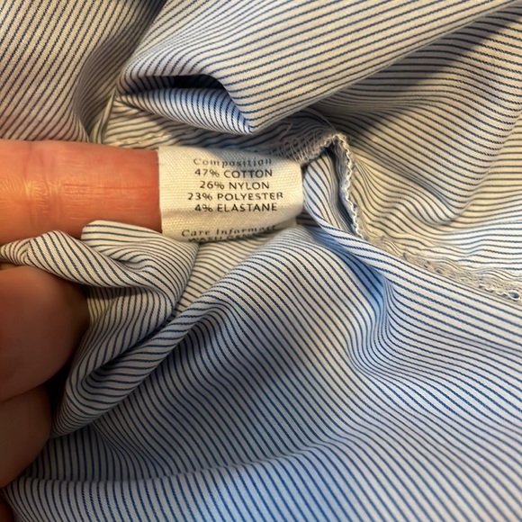 Brass Clothing Box Crop, blue/white stripe, size large - Picture 5 of 6